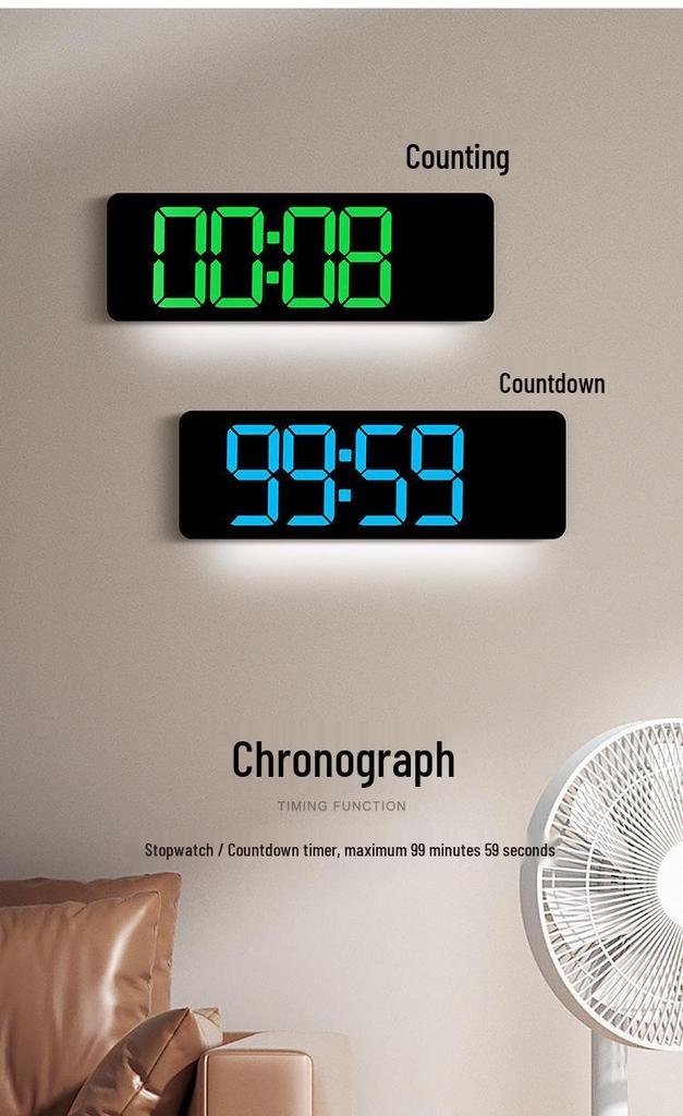Large Display Multifunctional Wall Clock with Creative Backlight for Living Room - Model 5505