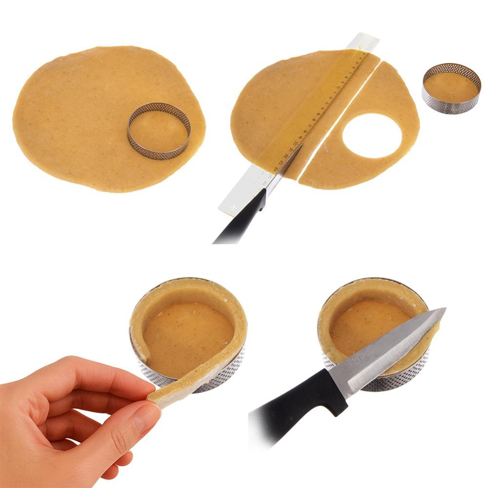 6x Foremki na Tartaletki Perforowane Rant Mała Forma do Tarty Babeczki 8 cm