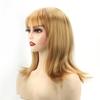 Synthetic Blonde Wig with Bangs Natural Hairstyle for Female Straight Hair Daily Halloween Use Halloween Costume Wig
