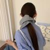 Korean style striped fabric square scarf large intestine hair tie women's new temperament low ponytail head rope high-end hair accessories