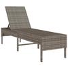 Sun Lounger with Grey Cushion 55 X 200 X 44 Cm Poly Rattan