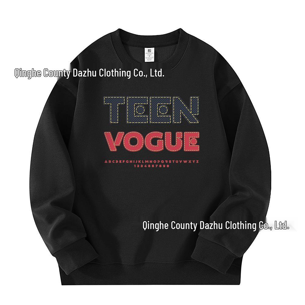 Men's TEEN VOGUE Round Neck Fashion Hoodie: Trendy Casual Pullover