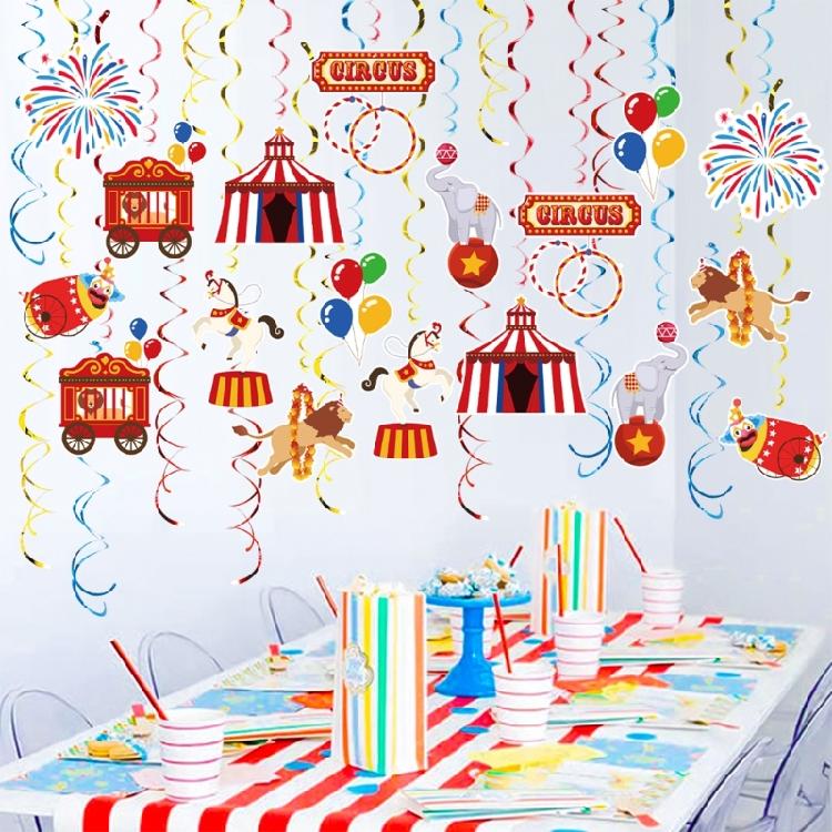 Circus Style Swirling Hanging Ornament 30 Pack Colorful Party Decorations Sustainable Paper Crafts Quick Setups Design