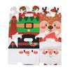 4PCS Foldable Christmas Treat Boxes Mini Cute Santa Cardboard Present Candy Cookie Boxes with Handles Holiday Party Favor