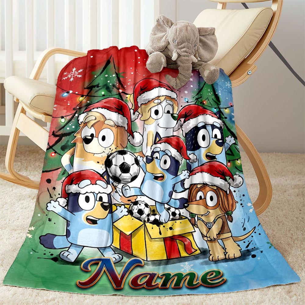 Christmas Penguins Celebration Personalized Name Blanket Gift Personalized Blanket Comfortable Great for Office Livingroom Living Room Couch