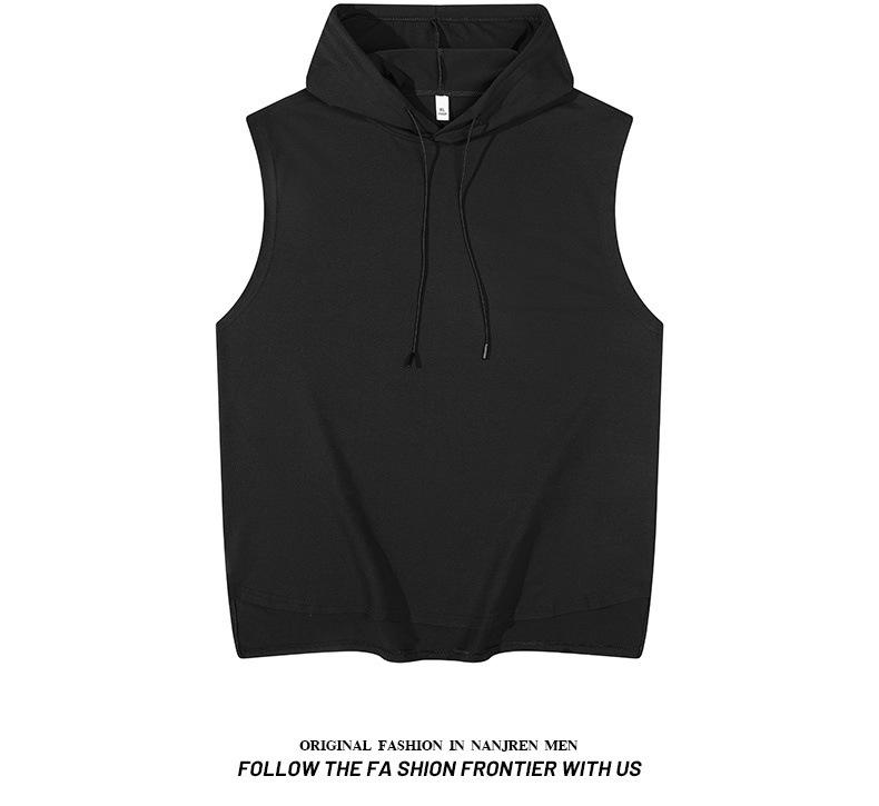 Loose Hooded Sleeveless Summer Casual Solid Color Tank Top