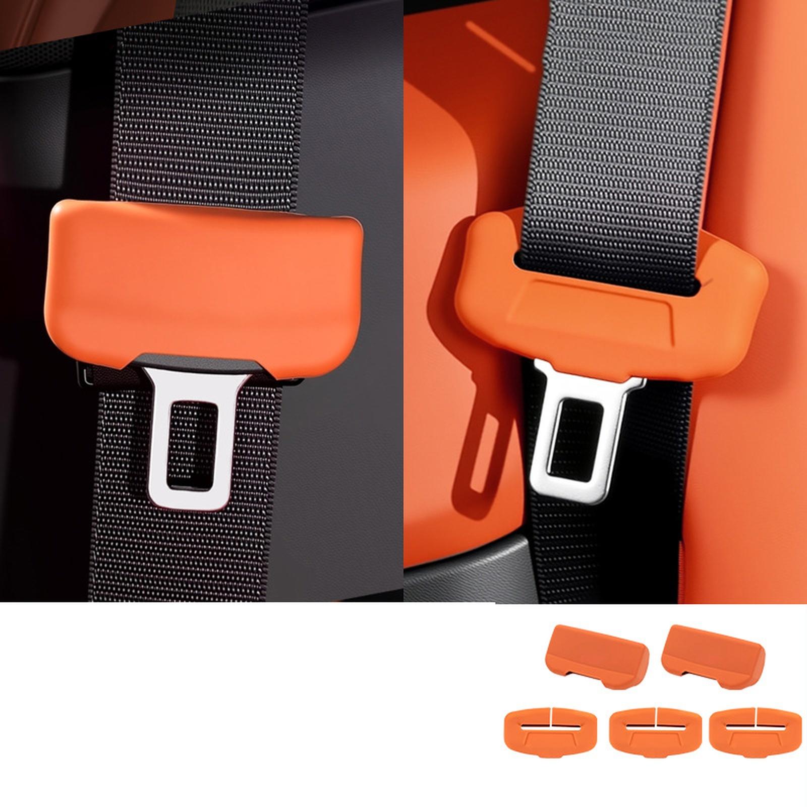 

Silicone Car Seat Belt Buckle Cover -Collision Scratch Quiet Universal one size помаранчевий