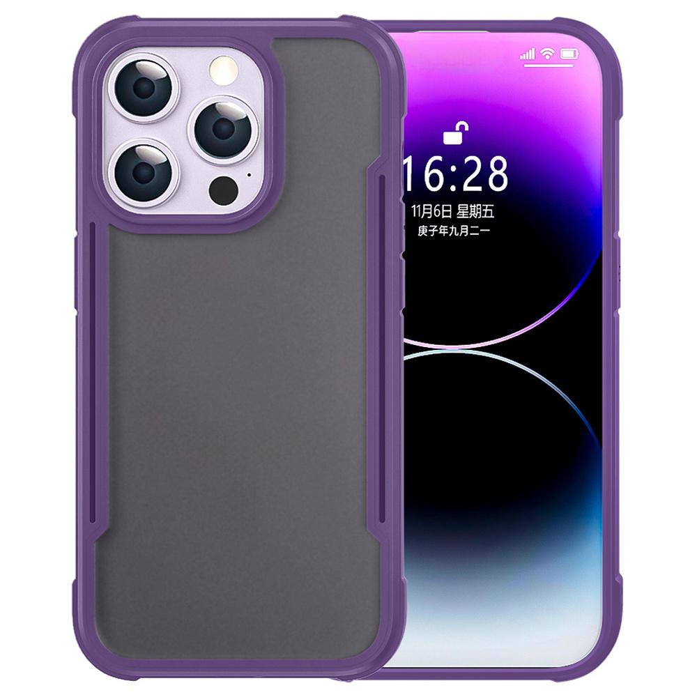 

For iPhone 16 Pro Case PC+TPU Drop-Proof Skin-Touch Phone Back Cover Purple