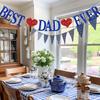 1set Glitter Best Dad Ever Banner Best Dad Heart Party Banner for Birthday Happy Father's Day Party Decor Hanging Garland