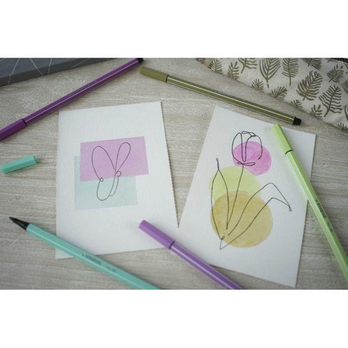 Feutre de coloriage - stabilo - pen 68 arty - étui de 65 - pointe ogive - encre à base d'eau