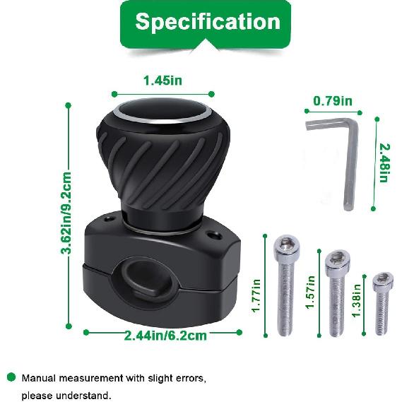 Tractor Steering Wheel Knob For Kubota Jo-Hn Dee-Re Tractors, Cars, Trucks, Mowers, Forklifts, Universal Spinner Knob Steering Wheel Ball Knob