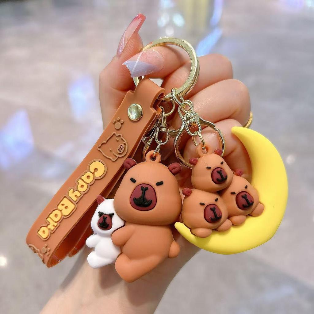 Cartoon Capybara Keychain: Cute Backpack Pendant and Hanging Doll Gift