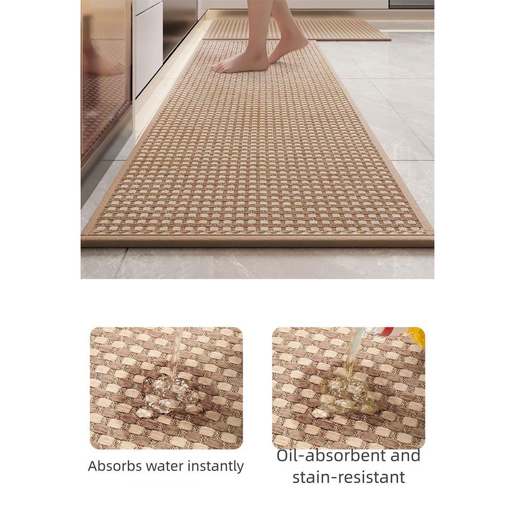 1 Piece Anti-slip Carpet Waterproof Kitchen Mat Polyester Fiber Kitchen Floor Mat For Water And Oil 17x28inch/43*70cm Home Parts