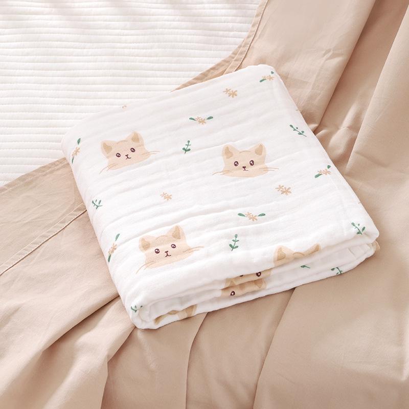 Newborn Baby Bath Towel 4 Layer Cotton Swaddle Blanket Babies Bedding Gauze Blankets Stroller Cover Children's Shower Towel