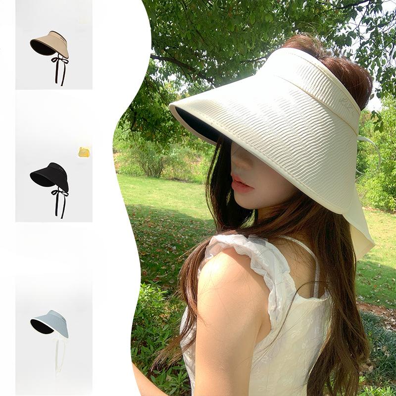 Face-showing Small Hat Empty Top Top Veil Vinyl Sun Hat Adult Sports Sun Hat Foldable Beach