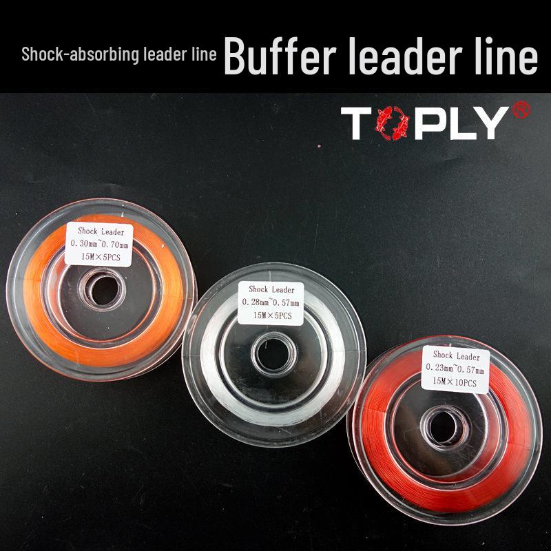 15-метровый конический шок-лидер, 10-жильный нейлоновый шнур для нахлыста Orange 0.3mm-0.7mm