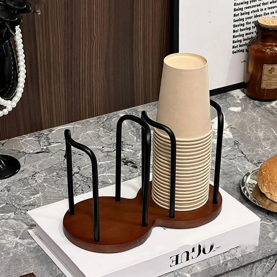 Paper Cup Holder Disposable Cup Holder Desktop Coffee Table Storage Shelf Tea Cup Coffee Cup Holder Home Accessories