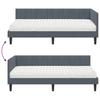Corner Bed Frame with Mattress and Headboard 2 Pcs Grey Velvet