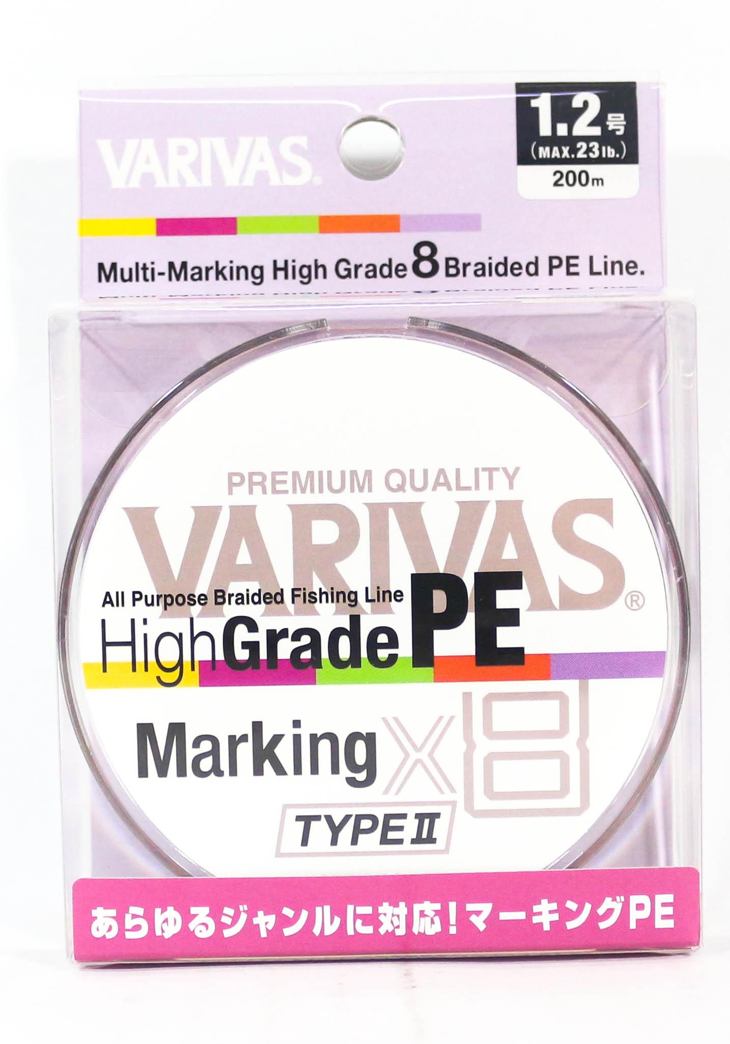 

Varivas P.E Line High Grade X8 Type II Multicolor 200M P.E 1.2 23Lb (9897)