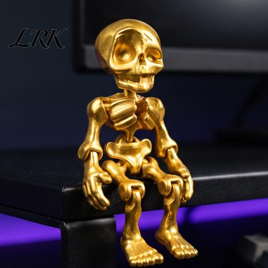 Small Scene Props 10Pcs 3D Printed Skeleton Figurines with Movable Joints, Articulated Man Novelty Holiday Gift Fidget Toy, Mini Posable Toys,