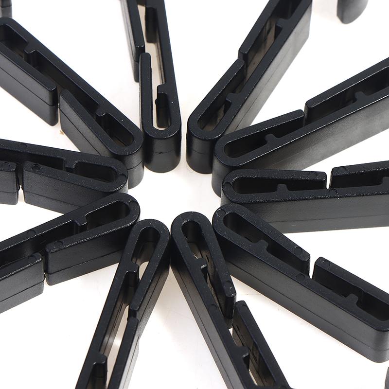 10Pcs Plastic Helmet Clips Attachment Head Light Clamps Black Set Headlamp Hook