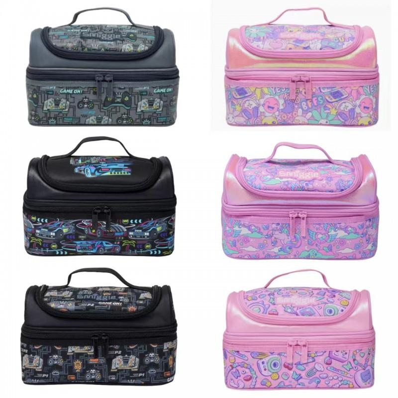 Kids Insulated Lunch Bag School - Double Layer Waterproof Canvas Tote With Handle Large Capacity Leakproof Student Lunchbox