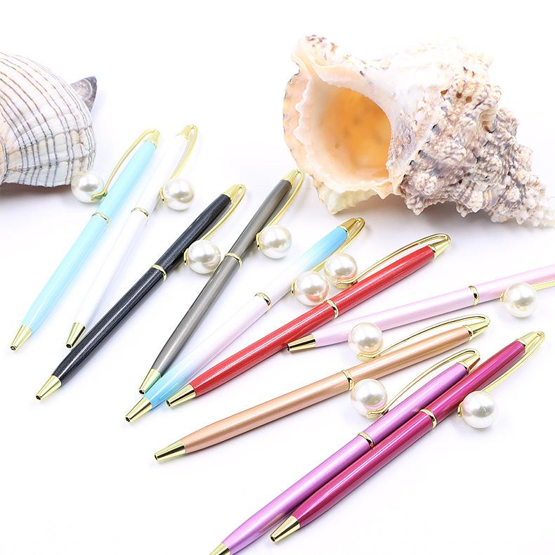 Creative Pearl Ballpoint Pen Pearl Embellishment Pen Holder Queen Scepter Metal Gift Advertising Pen Customization