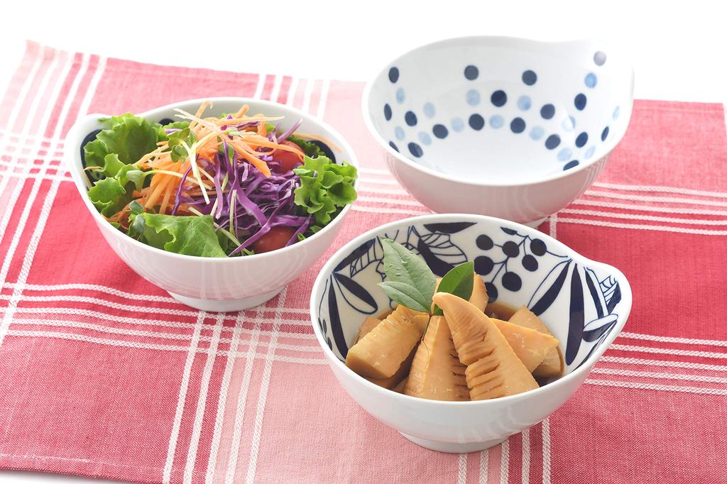 Nishinippon Toki Tableware Bowl Set of Arita Bowls with Alternating Approximately Diameter x Widest Point x Navy and Product 20327284 3, Ware,