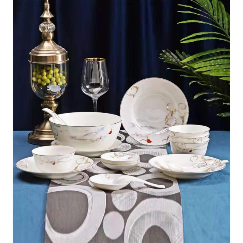 Tang Hui Autumn Thoughts 18-Piece Bone China Dinnerware Set