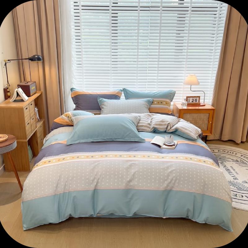 

Grace Yale All-Cotton Printed 3-Piece Duvet Cover Set with Fiber Quilt