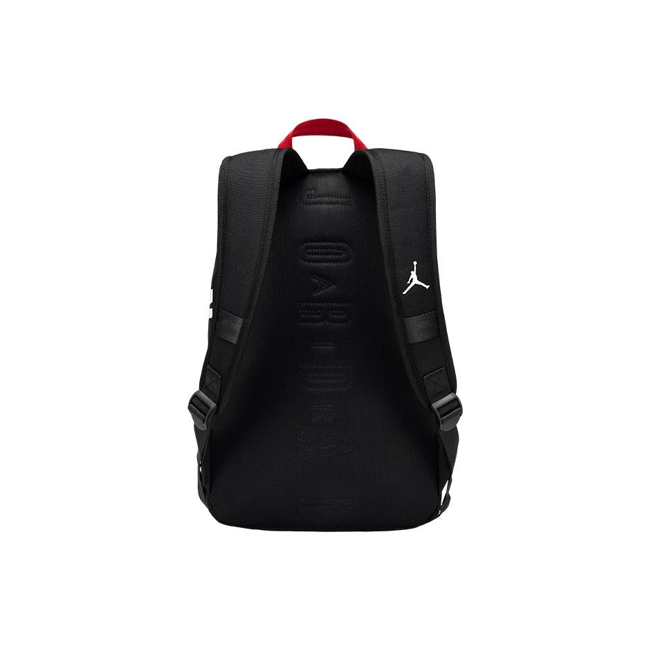 Jordan Velcro Badge Casual Fashion Polyester Medium Backpack Unisex backpack Black JD2533232PS-001