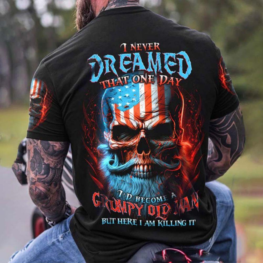 Vintage T-shirts For Men Shirts Short Sleeve Tops Skull Graphic Clothing O Neck Oversized Streetwear 5xl Summer Men's Shirt Tees