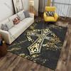Ornate golden cross design carpet Yoga living room room decor children's crawling mat doormat area rug games mat