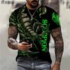 Fashion Men's Crew Neck Short Sleeve 3D Animal Color Printing Animal Short Sleeve Crew Neck T-Shirt