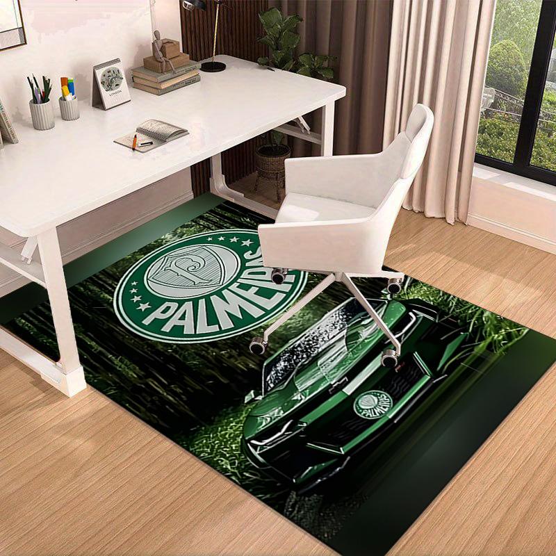 Green And White Passion Printed Area Rug for Office, Chair Rug, Decorative Carpet Floor Mat, Large Size Fan gifts Christmas gifts