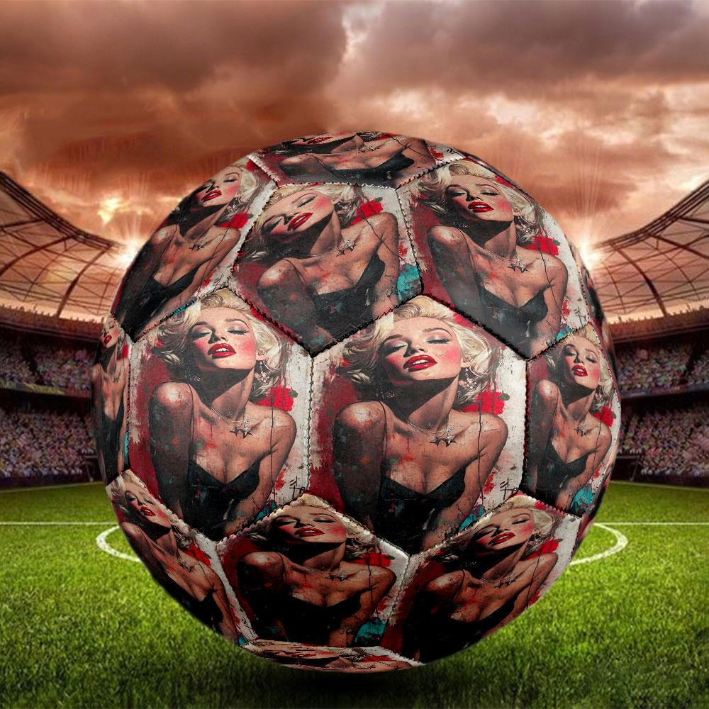 Marilyn Monroe Print Size 5 Soccer Ball, Standard Match Football for Sports Game and Team Practice, Ideal Gift for Soccer Fans