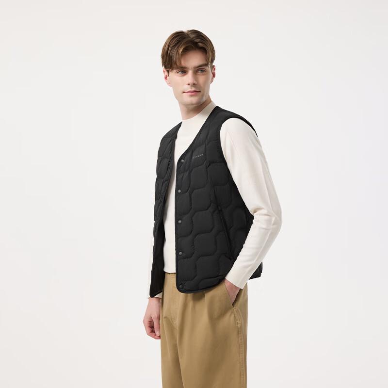 Tanboer Men's Short Collarless Down Vest TA5330105A