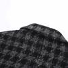 2025 Autumn/Winter Plus Size Women's Plaid Wool Coat - Loose Slim Fit, Mid-Length, Thickened