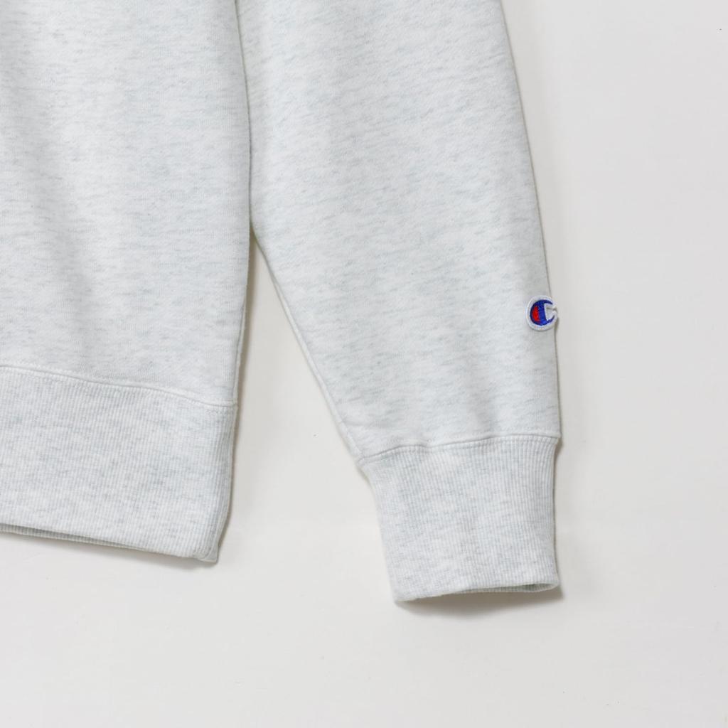 Champion Oatmeal Long Sleeve Crew Neck Sweatshirt with Graphic Logo Men's Print, C3-A033