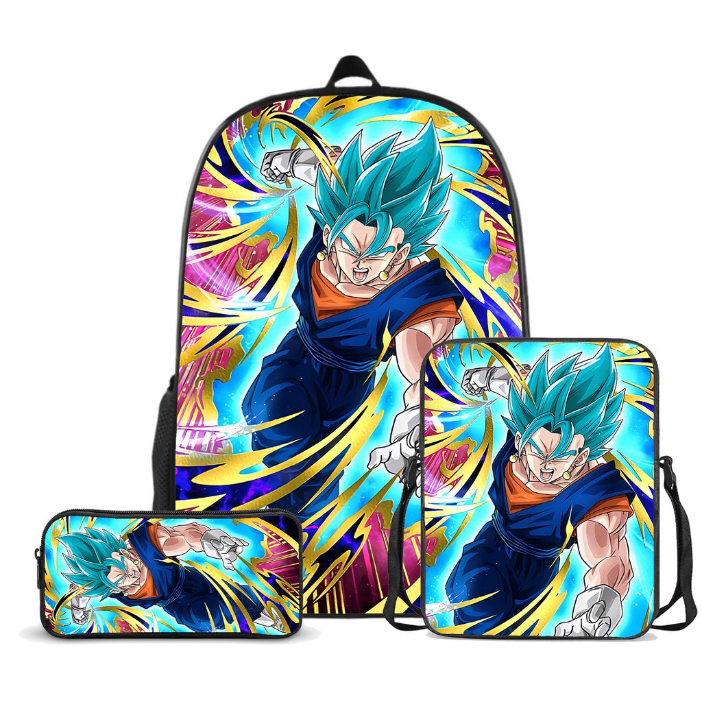 Set di Tre Pezzi di Cartella per Studenti delle Scuole Primarie e Secondarie Astuccio con Disegni Animati Resistente all'Usura Anti-Schizzi Grande Capacità Zaino Scolastico