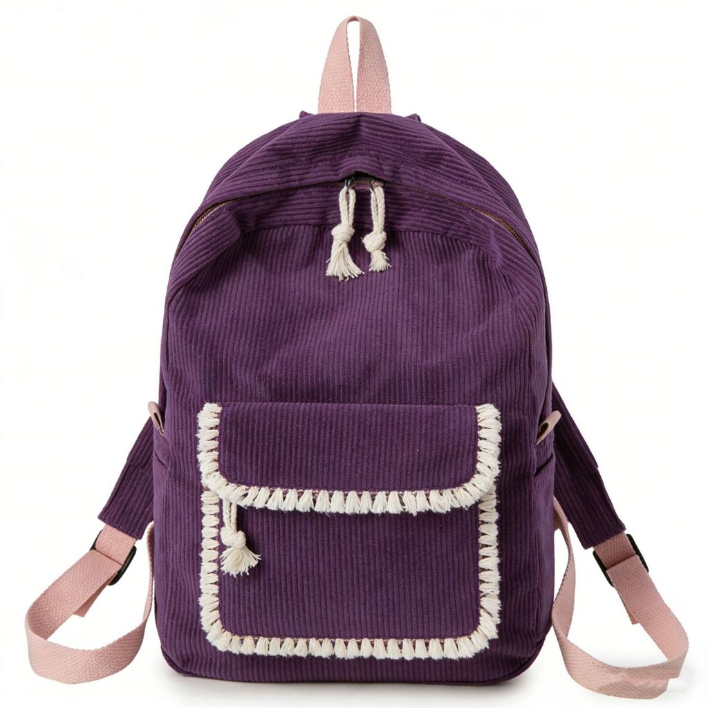 Schoolbag1011 new corduroy women's bag backpack Korean version fashion personalized backpack popular bag