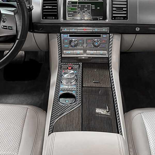 Soft Carbon Fiber Gear Shift Panel for 2008-2015 Jaguar XF (LHD) Standard