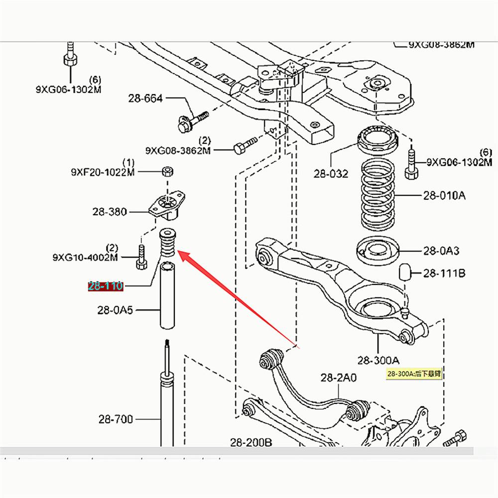 2x Tylny Amortyzator Zawieszenia Odbój Dla 04-12 Mazda 3 BK BL Mazda5 CR