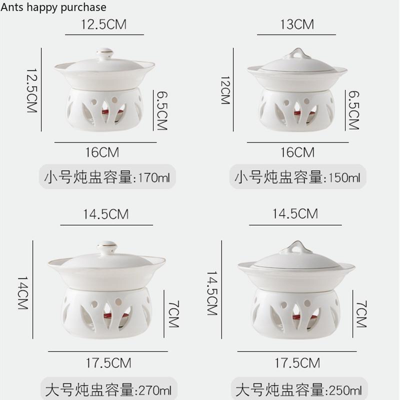 White Ceramic Bowl Candle Heating Tableware Soup Bowls Fruit Salad Bowl Noodle Bowls Dinner Plate Dessert Plate Dish Soup Pot