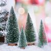 10 PCS Artificial Frosted Sisal Trees Bottle Brush Trees with Wood Base Artificial Frosted Sisal Trees DIY Crafts  for Xmas Home Tabletop Decor