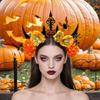 Dark Series Flower Hairband with Skull Decors For Women Girl Halloween Costume Party Role Playing Accessory Headpiece