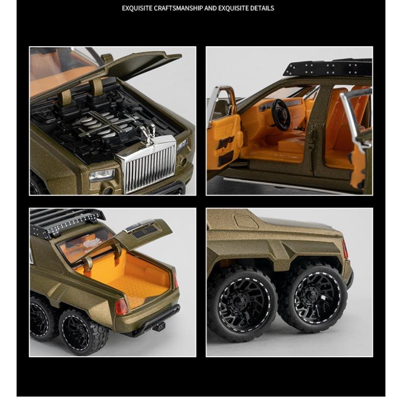 1/32 Rolls-Royce Phantom 6x6 Slitina Pickup Odlévaný Model Auta - Zvuk a Světlo Dárek