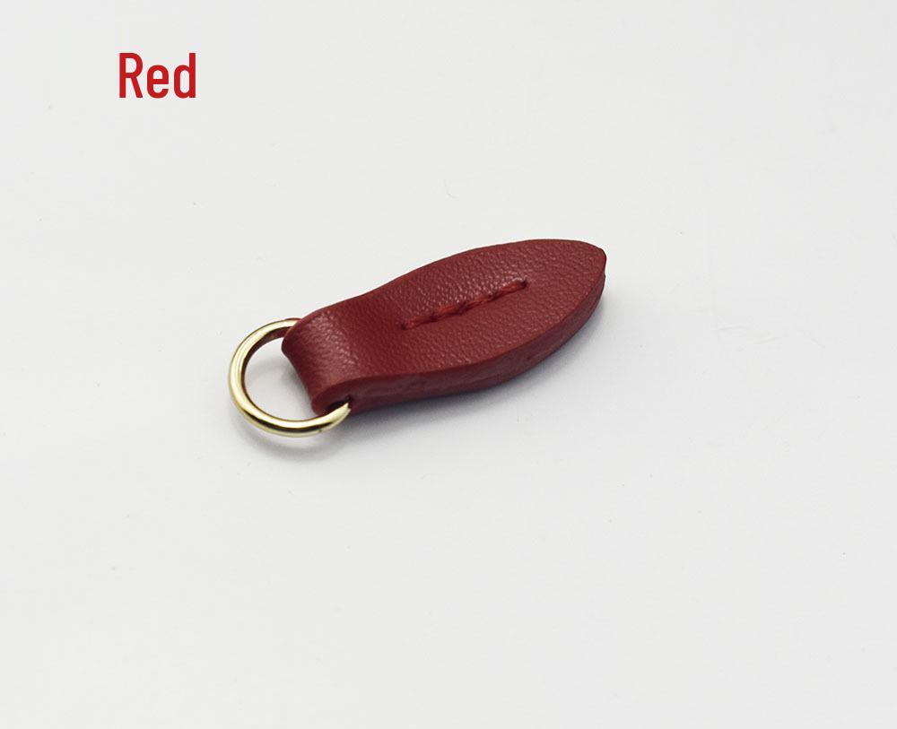 Leather Leaf Zipper Pull Pendant for Bags and Clutches - Hand-Stitched Accessory