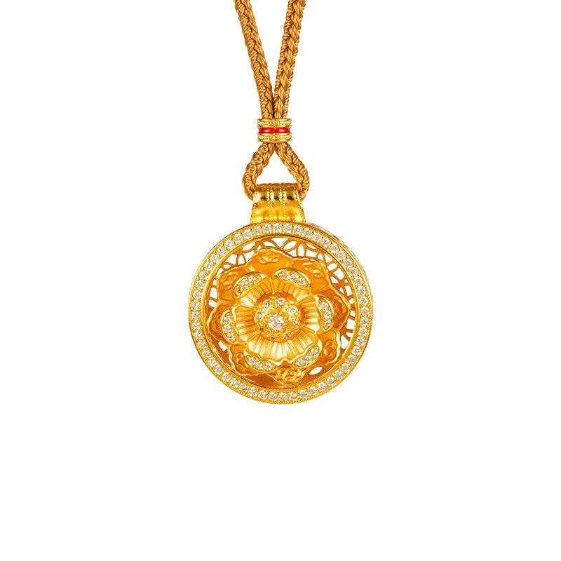 Rotating Lotus Compass Trendy Necklace Pendant