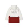 Fila Color Block Hooded Logo Print Casual Mid-Length Parka Down Jacket Women Outerwear Cloud-Mushroom-White F11W349905FWT